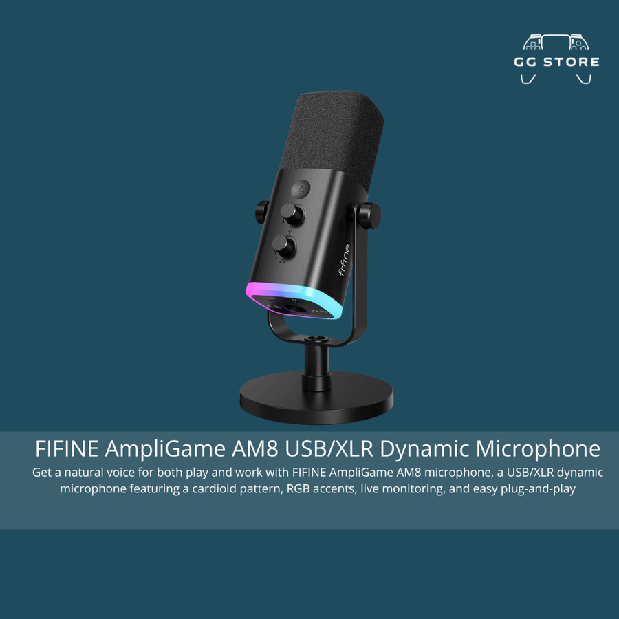 ميكروفون ديناميكي FIFINE AmpliGame AM8 USB/XLR - أسود