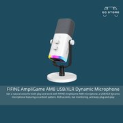 ميكروفون ديناميكي FIFINE AmpliGame AM8 USB/XLR - أبيض