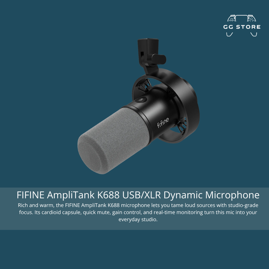 ميكروفون ديناميكي FIFINE AmpliTank K688 USB/XLR - أسود