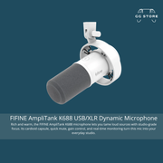 ميكروفون ديناميكي FIFINE AmpliTank K688 USB/XLR - أبيض