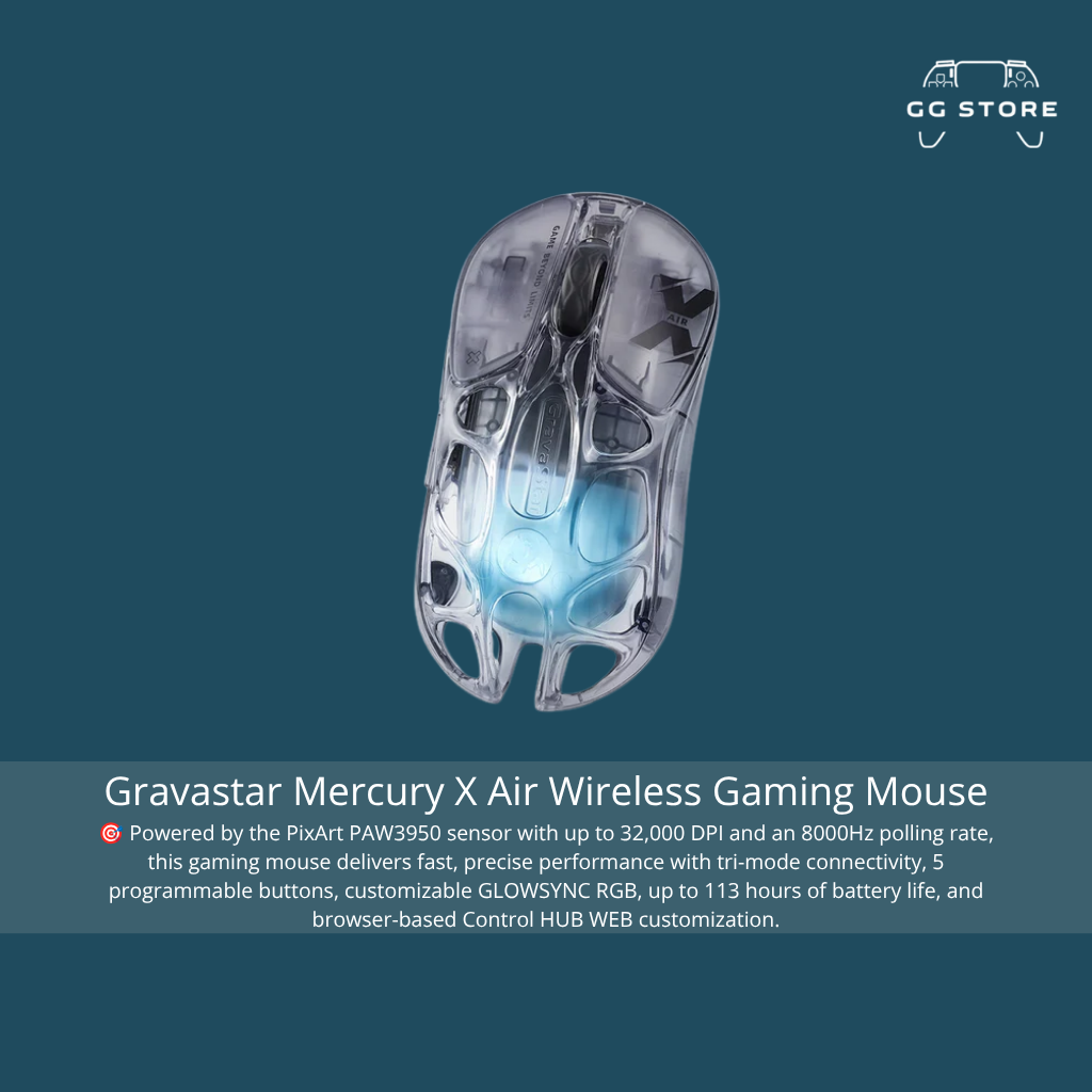GravaStar Mercury X Air 8K Wireless Gaming Mouse