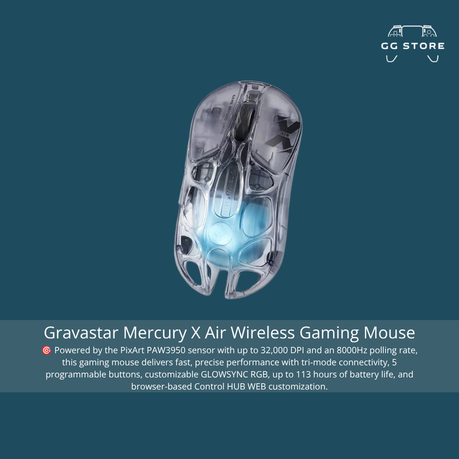 GravaStar Mercury X Air 8K Wireless Gaming Mouse