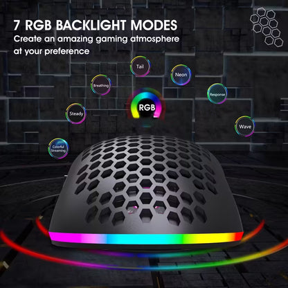 HXSJ Wireless 2.4G RGB Gaming Mouse-White