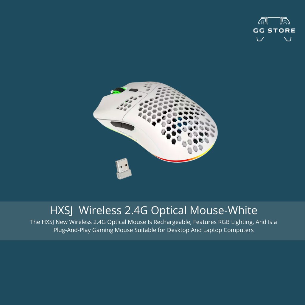 ماوس HXSJ T66 اللاسلكي ثلاثي الأوضاع - أبيض