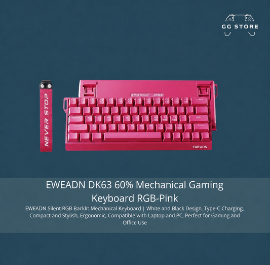 EWEADN DK63 Wired Mechanical Keyboard - Pink
