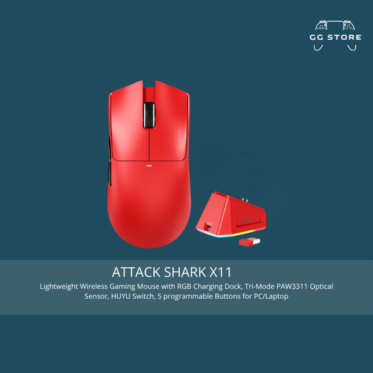 Attack Shark X11 Wireless Gaming Mouse - Red