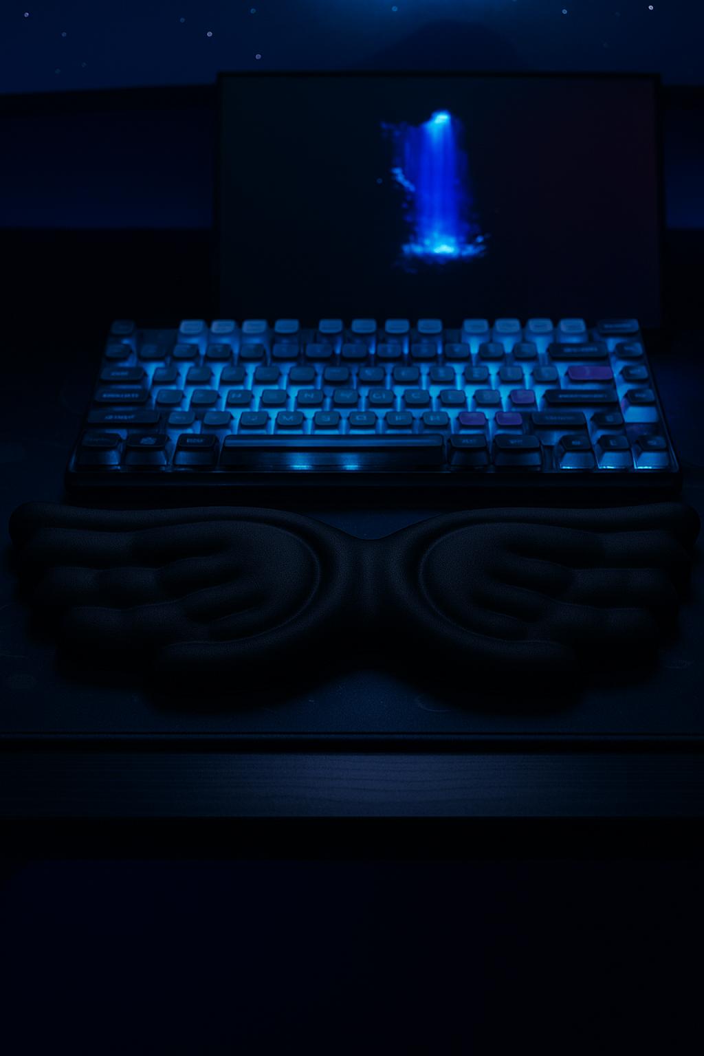 Ergonomic Wing-Shaped Keyboard Wrist Rest-Black