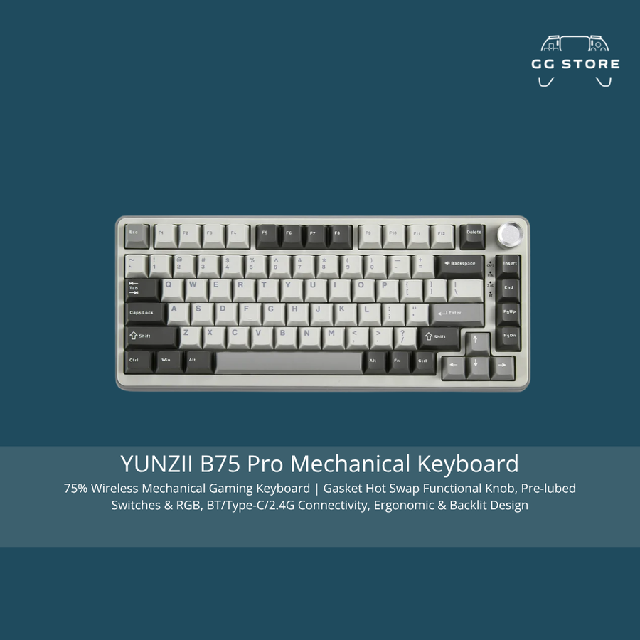 لوحة مفاتيح YUNZII B75 Pro الميكانيكية - رمادي