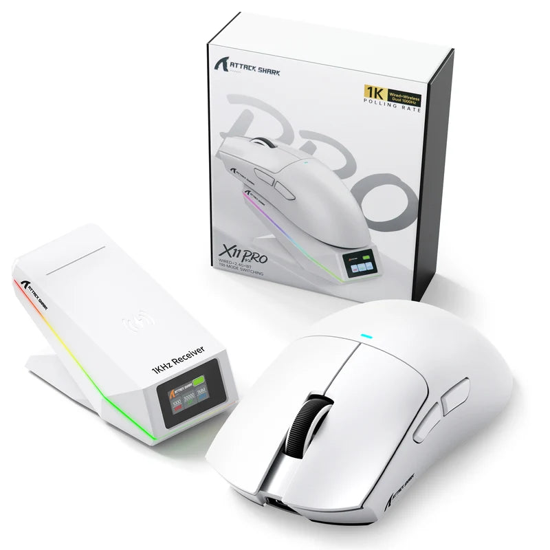 ATTACK SHARK X11 PRO V2 Wireless Gaming Mouse - White