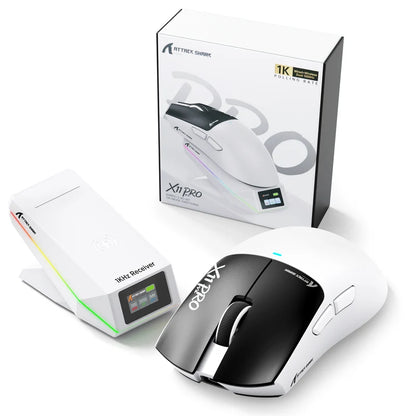 ATTACK SHARK X11 PRO V2 Wireless Gaming Mouse - White & Black