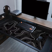 White & Black Contour Gaming Mouse Pad