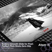 Atom “Born for Victory” Tempered Glass Gaming Mouse Pad