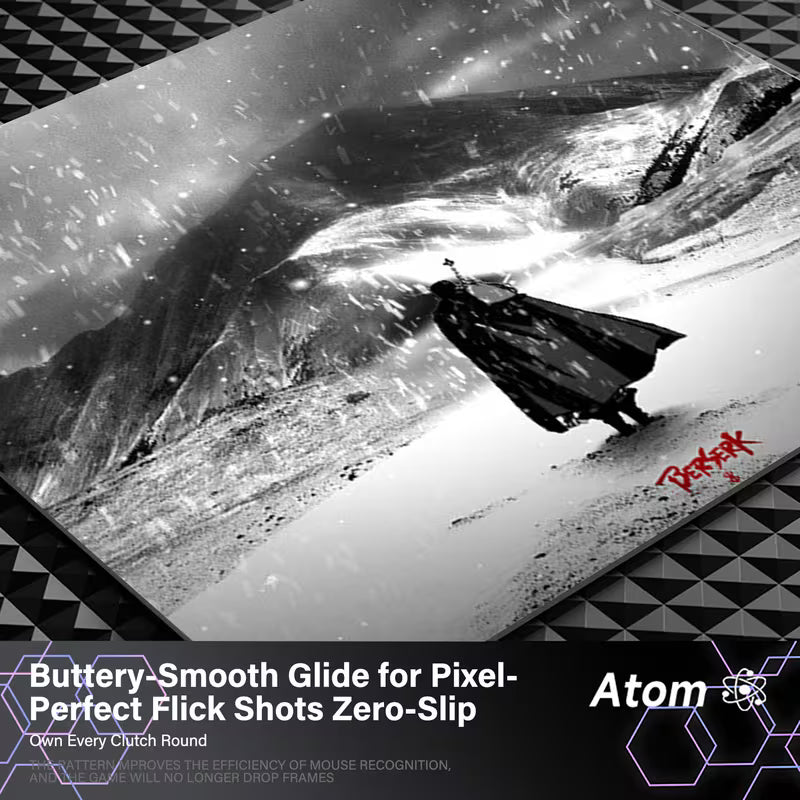 Atom “Born for Victory” Tempered Glass Gaming Mouse Pad