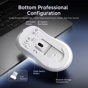 ماوس الألعاب ثلاثي الأوضاع NACODEX X AJAZZ NJ08 V2 - أبيض