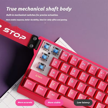 EWEADN DK63 Wired Mechanical Keyboard - Pink