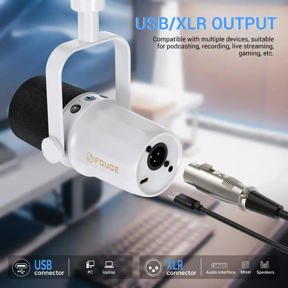 FDUCE SL40 USB/XLR Dynamic Microphone-White