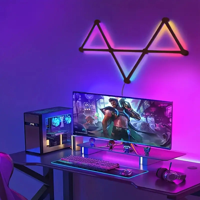 مجموعة إضاءة خطوط RGB - 9 قطع
