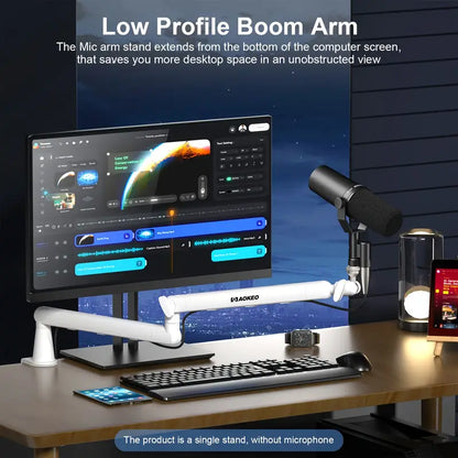 Aokeo Adjustable Microphone Boom Arm-White