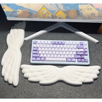 Ergonomic Wing-Shaped Keyboard Wrist Rest-White