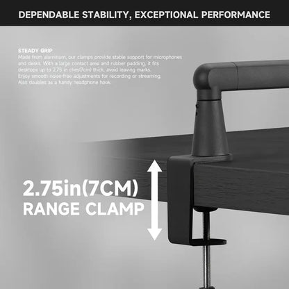 Heavy-Duty Low-Arm Rotating Microphone Stand-Black