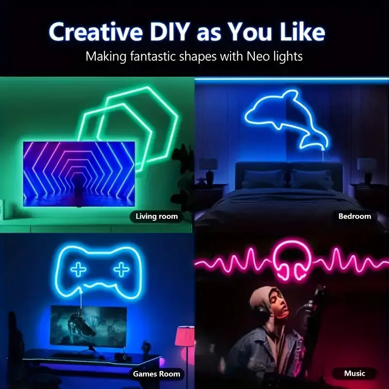 شريط إضاءة نيون RGB - بطول 5 متر