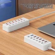 محطة شحن USB بـ 12 منفذًا - أبيض