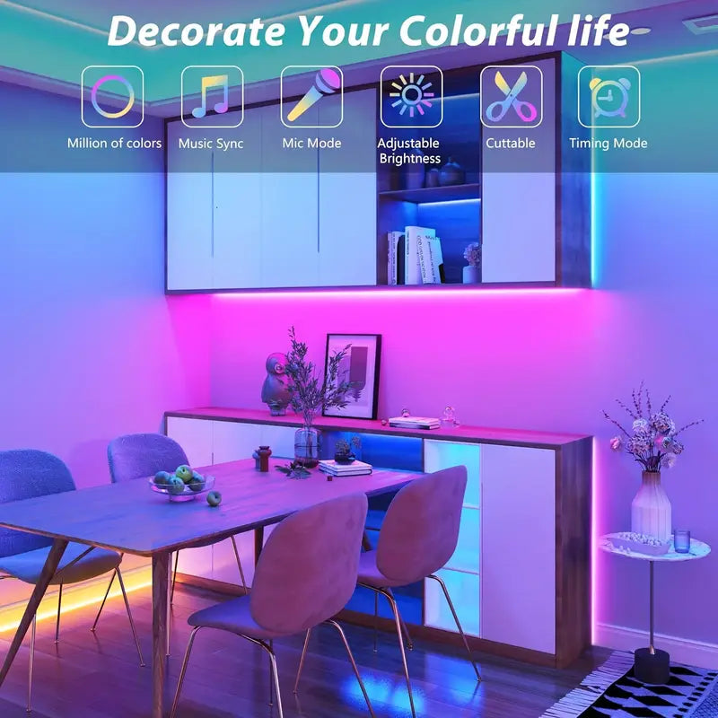 شرائط إضاءة LED افعلها بنفسك – مجموعة إضاءة ذكية بطول 30 مترًا