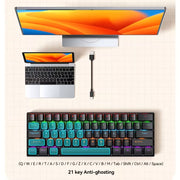 لوحة المفاتيح الميكانيكية T-WOLF T60 - أسود
